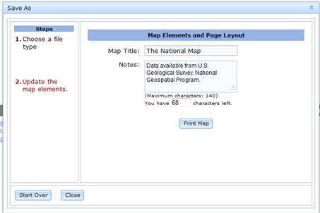 Map Elements and Page Layout Dialog Box